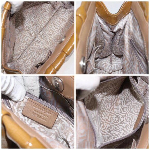 Salvatore Ferragamo Hand Bag Patent leather Brown Silver Auth BA3981 - Picture 14 of 15